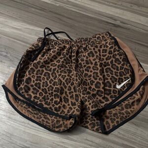Nike Women's Athletic Shorts - Leopard Print Brown